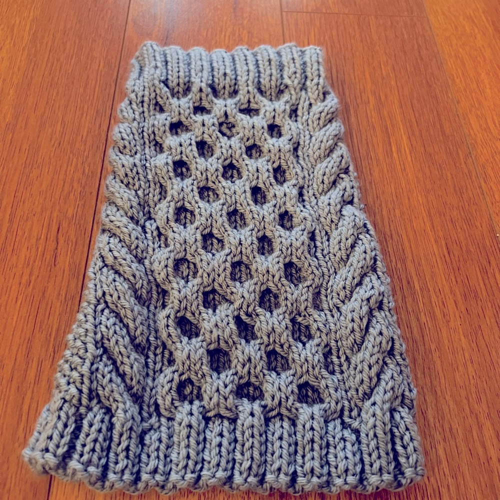 Hand knit small dog sweater -light blue